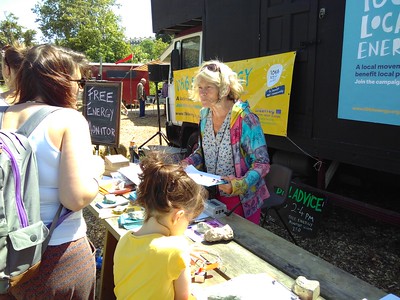 Energy champion giving advice at a local festival